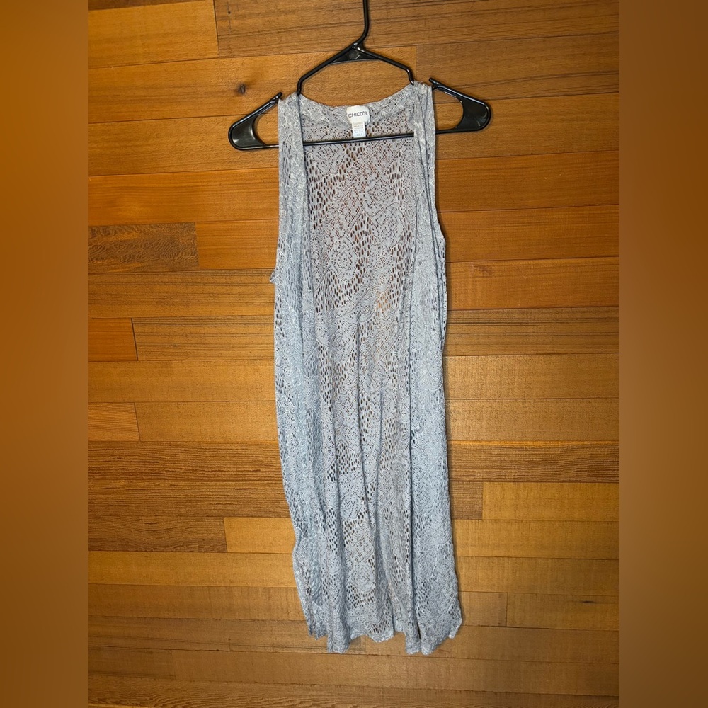 Chico's Gray Lace Cardigan